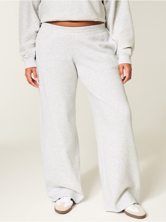 Hollister Heather Gray Ultra High Rise Wide Leg Sweat Pants